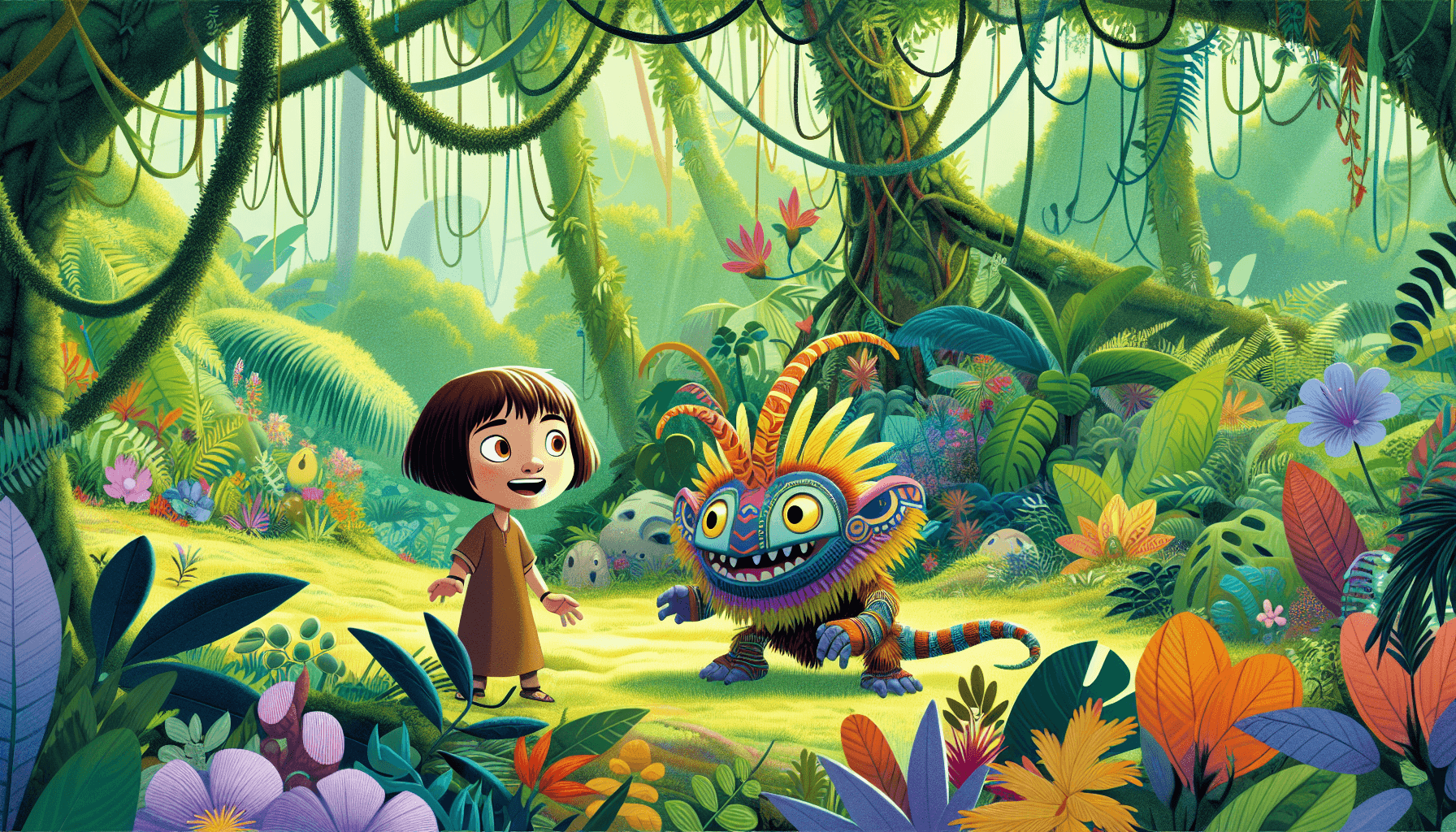 Coco and island creature